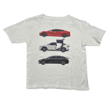 Tesla, Model 3, Model S, Model X, Model Y, White T-shirt, Kids 5T