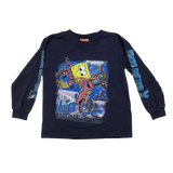 SpongeBob SquarePants, Bikini Bottom, BMX Moto Madness, Blue Long Sleeve T-shirt, Kids 5T