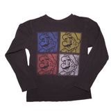 Mario Quad Color Block Long Sleeve, Black, Kids 5T