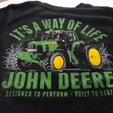 John Deere, It's A Way Of Life, Black Henley Long Sleeve, Youth XS