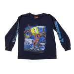 SpongeBob SquarePants, Bikini Bottom, BMX Moto Madness, Blue Long Sleeve T-shirt, Kids 5T
