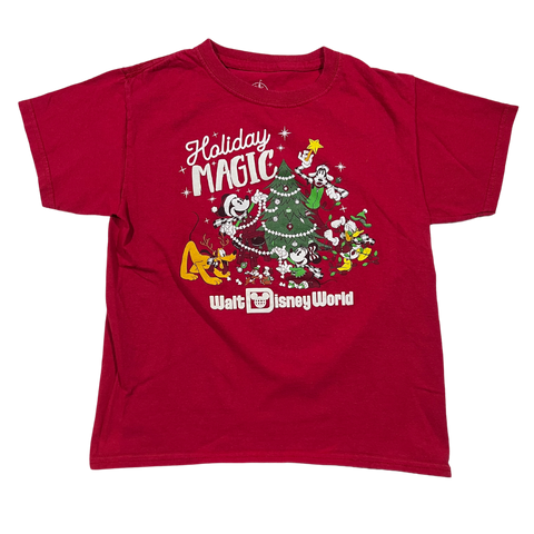 Walt Disney World, Holiday Magic, Red T-shirt, Youth XS
