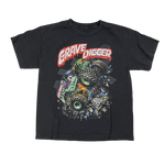 Monster Jam Grave Digger, Black T-shirt, Youth S