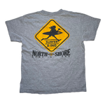 Surfer X-ing, North Shore Hawaii - Surf n Sand, Gray T-shirt, Size Youth S