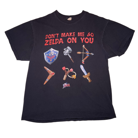 Zelda, Don't Make Me Go Zelda On You, Black T-shirt, Adult Medium