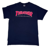 Thrasher, Red Logo, Black T-shirt, Youth L