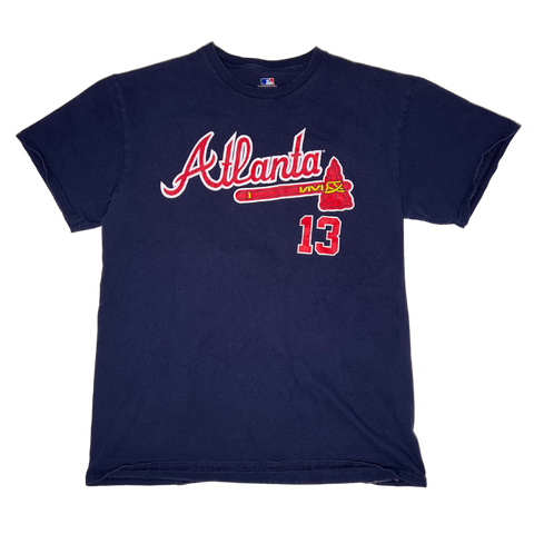Atlanta Braves, #13 Acuna Jr, Blue T-shirt, Adult M
