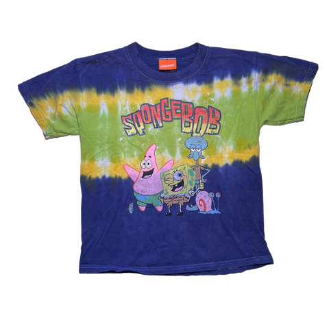 Nickelodeon, SpongeBob SquarePants, Blue and Green Tie Dye T-shirt, Youth S