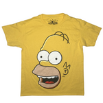 Homer Simpson face, Yellow T-shirt, Youth M