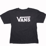 VANS logo, Black T-shirt, Youth S