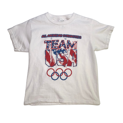 All American Gymnastics, Team USA, Olympics, White T-shirt, Youth XS