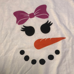 Miss Snowman, White T-shirt, Kids 3T