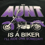 My Aunt Is A Biker, Black T-shirt, Youth S