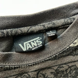 VANS, Skull and Logo Print, Double Sleeve, Grey T-shirt/ Thermal, Youth L