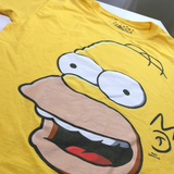 Homer Simpson face, Yellow T-shirt, Youth M